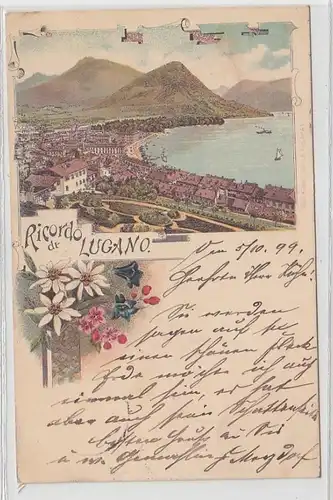 00330 Ak Lithographie Ricardo de Lugano 1899