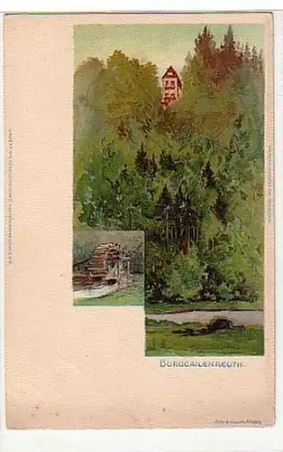 00325 Ak Lithographie Burggailenreuth Bavière vers 1900
