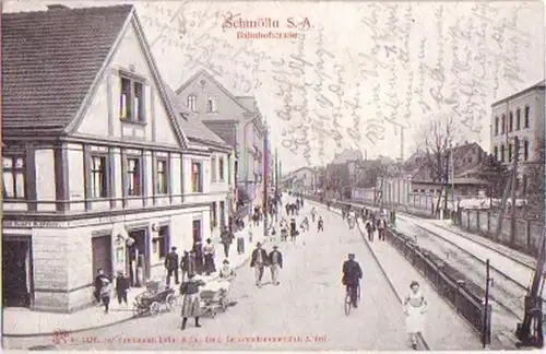 00320 Ak Schmölln S.-A. Bahnhofstraße 1909