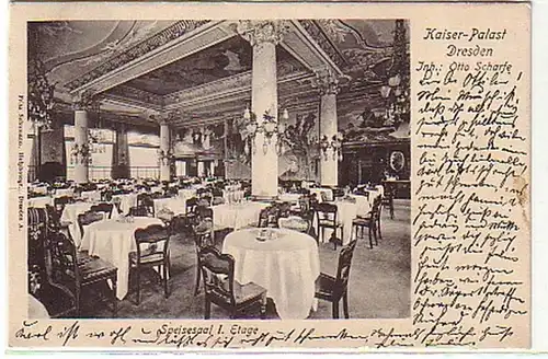 00318 Ak Dresden Kaiser Palast Speisesaal 1903