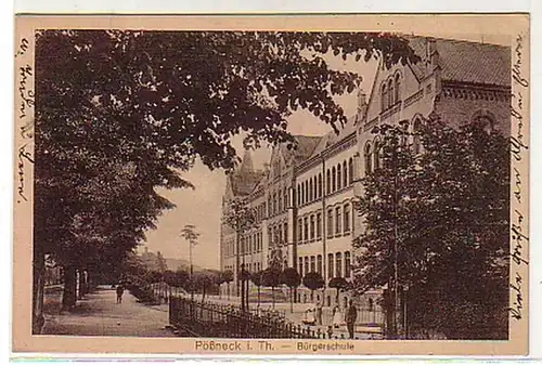 00306 Ak Pössneck in Thür. Bürgerschule 1914
