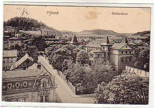 00307 Ak Pössneck Schützenhaus um 1915