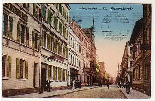 00295 Ak Ludwigshafen a. Rh. Bismarckstrasse 1915