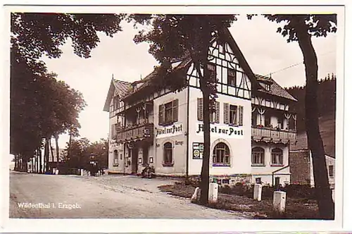 00290 Ak Wildenthal à l'Hôtel Merzgeb. à Post vers 1940