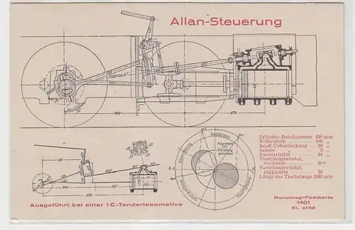 00277 Ak Hanomag Allan commande pour 1C Tender locomotive vers 1920