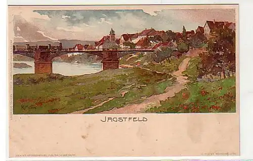 00263 Ak Lithographie Jagstfeld Württemberg vers 1900