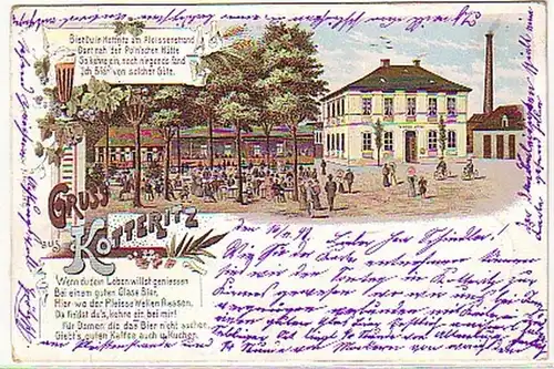 00261 Ak Lithographie Gruß aus Kotteritz Gasthof 1898