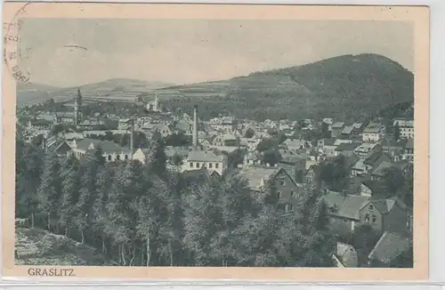 00254 Ak Graslitz in Böhmen Totalansicht 1927