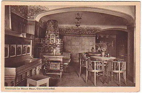 00251 Ak Gaststube im neuen Haus Oberwiesenthal um 1930