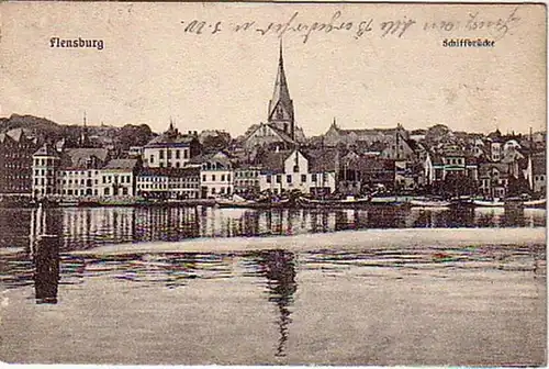 00245 Ak Flensburg Schiffbrücke 1912