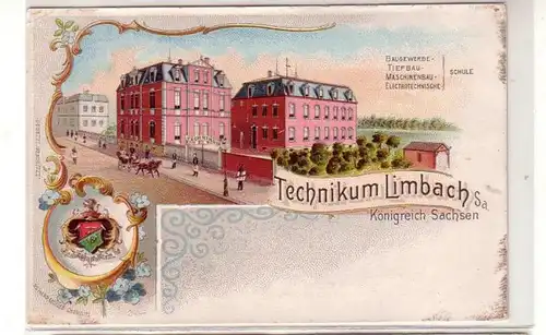 00235 Ak Lithographie Technikum Limbach in Sa. vers 1900