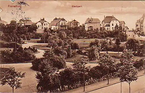 00231 Ak Flensburg Stadtpark 1911