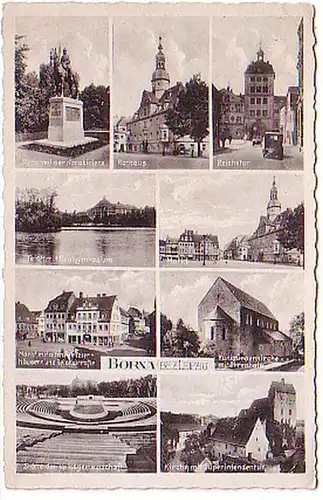 00200 Multi-image Ak Borna à Leipzig vers 1940