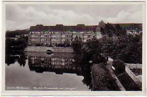 00192 Ak Berlin Weißensee Woelck Promenade um 1930