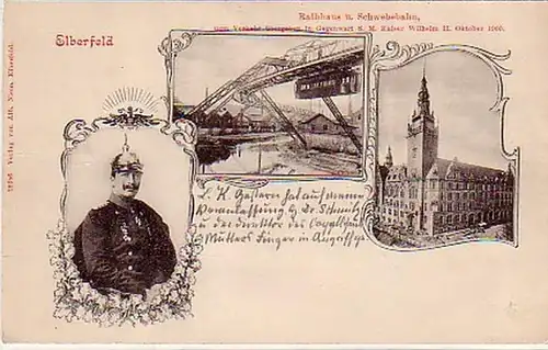 00185 Ak Elberfeld Eröffnung der Schwebebahn 1900