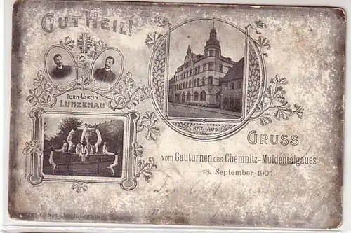 00150 Ak Gruß vom Gauturnen Chemnitz Muldentalgau 1904