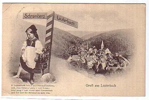 00110 Ak salutation de Lauterbach Vue totale 1924