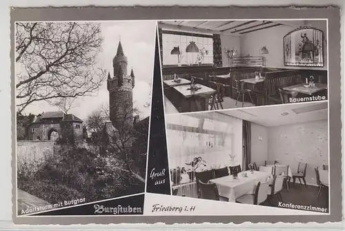 00096 Multi-image Ak Salutation de Friedberg en Hesse Restaurant Burgstuben 1973