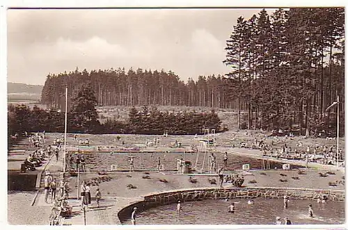 00082 Ak Finsterbergen Thüringen Schwimmbad 1960
