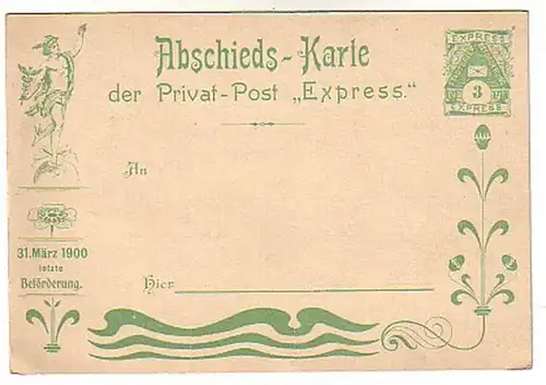 00076 Ak Privatpost Ganzsache Express 1900