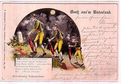 00075 Ak Gruss aus`m Unterland Schwaben Humor 1901