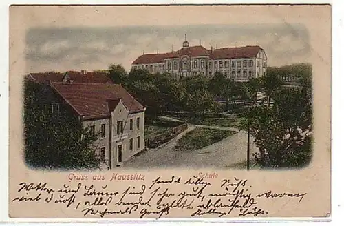 00007 Ak Gruss aus Nauslitz Schule 1903