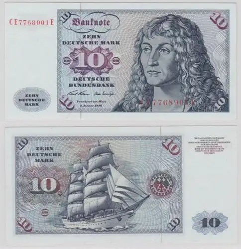 T143652 Banknote 10 DM Deutsche Mark Ro. 270a Schein 2. Jan. 1970 KN CE 7768901E