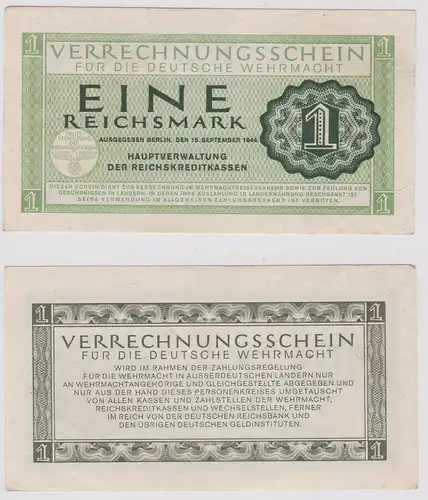 1 Reichsmark Verrechnungsschein für die deutsche Wehrmacht Reichskreditkassen Ro.511 (155126)
