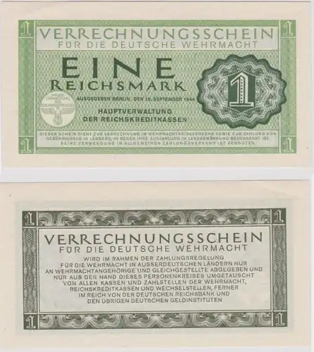 1 Reichsmark Bon de compensation pour la Wehrmacht allemande Reiskreditkassen Ro.511 (139505)