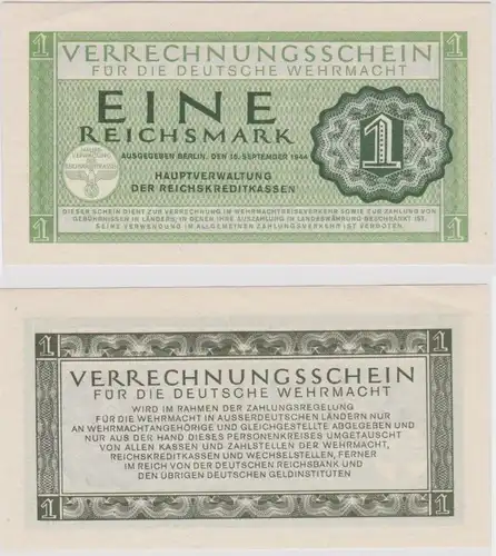 1 Reichsmark Verrechnungsschein für die deutsche Wehrmacht Reichskreditkassen Ro.511 (139505)