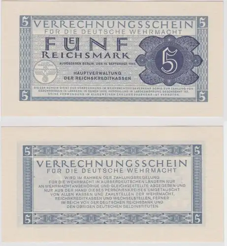 5 Reichsmark Bon de compensation pour la Wehrmacht allemande Reiskreditkassen Ro.512 (133272)