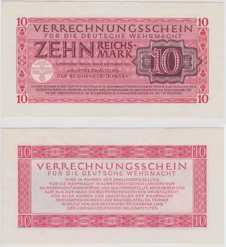 10 Reichsmark Bon de compensation pour la Wehrmacht allemande Reiskreditkassen Ro.513 (137878)