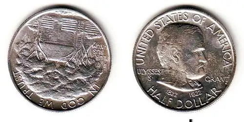 1/2 dollar argent commémoratif pièce USA 1922 à TOP (104876)