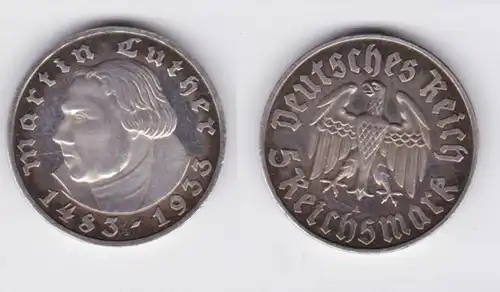 5 Mark Silber Münze Martin Luther 1933 A Jäger 353 PP (150950)