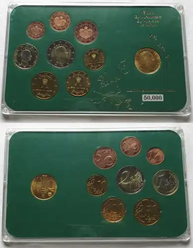 KMS Kursmünzensatz Euro-Ländersatz Monaco 2013 + 20 Centimes vergoldet (102002)
