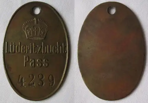 rare Pass Marke Lüderitzbucht Deutsch Südwest Afrika um 1910 (155584)