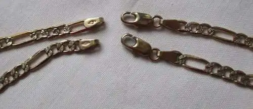 elegantes Set 333er Gold Kette Halskette und Armband Bi Colour (142874)