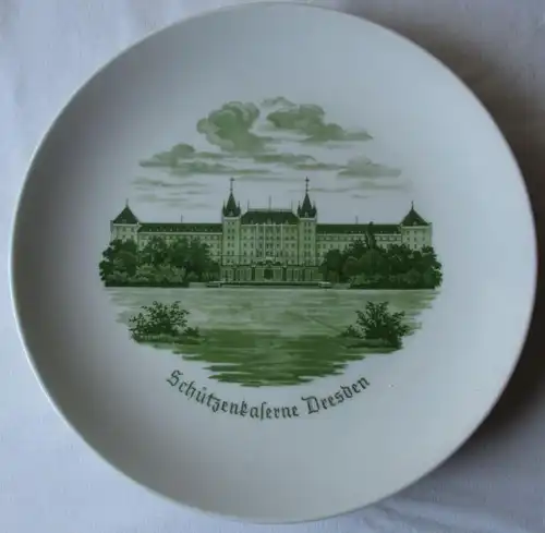 rare Meissen porcelaine assiette caserne de protection Dresde Reservistika (124885)