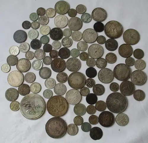 1,7 Kilo Silbermünzen Deutschland und aus aller Welt, ab ca. 1900 (153873)