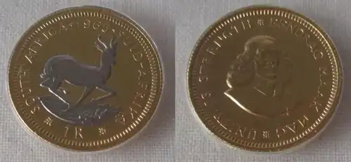 1 Rand Gold Münze Südafrika 1965 Au 1/10 Oz Wallstreet Collection 2012 (137174)