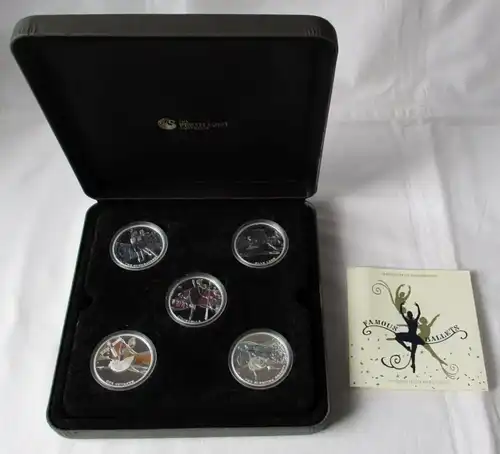 5x 1 dollar 1 Oz Ag pièce Tuvalu 2010 célèbre balletFamous Ballets (115602)