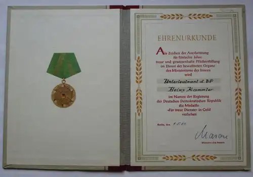 DDR Urkunden Nachlass 3 Urkunden Medaille f. treue Dienste Volkspolizei (101075)