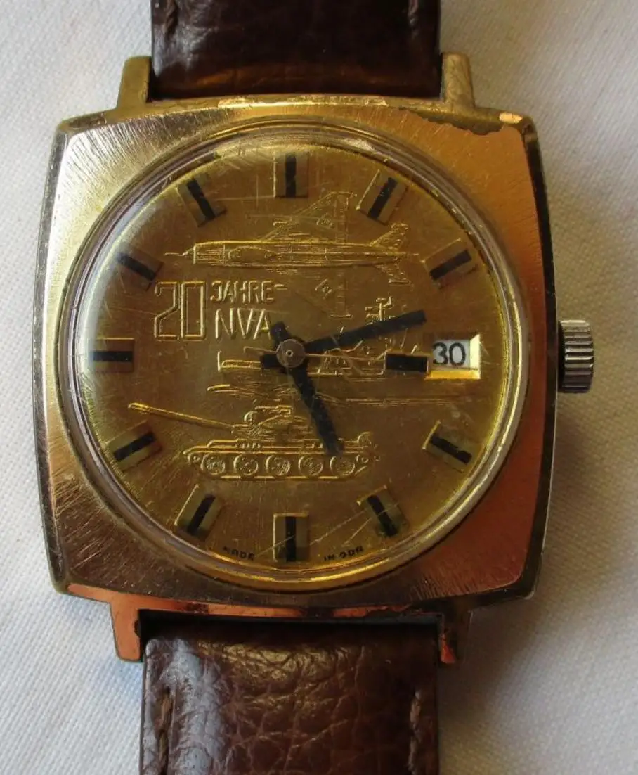 GUB Glashütte Spezimatic Ehrengeschenk 20 Jahre NVA Kaliber 75 + Etui (152345) 1