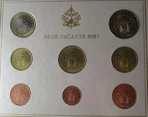 KMS Euro Kursmünzensatz 2005 Vatikan Sede Vacante Sedisvakanz MMV (144518)
