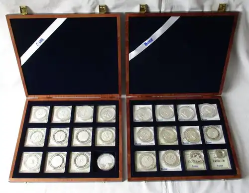 Collection Lillehammer 1992, 24 médailles 999 Ag avec certificats Etui (101374)