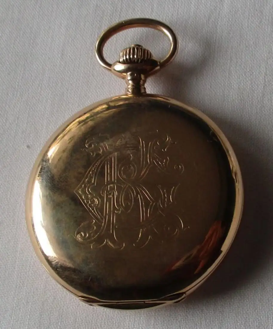 Savonette Taschenuhr Uhrenfabrik Union Glashütte 585er Gold 100,7 Gramm (134737) 1