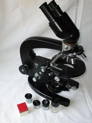 Carl Zeiss Jena 1,5x microscope binoculaire Q1 n° 347382 + accessoires (101735)