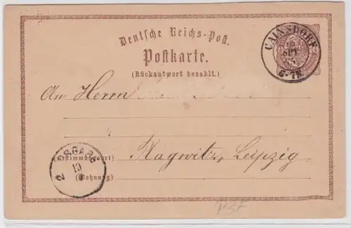 97467 DR Plein-casts Carte postale Erreur de plaque P3F Cainsdorf -Plagwitz Leipzig 1875