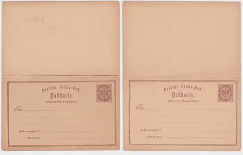 97464 DR entier carte postale Erreur de plaque P3F Réponse payée vers 1874