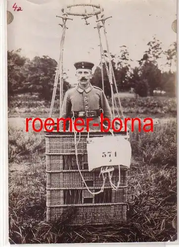 79620 Original photo dirigeable dans le ballon BZ 131 avec parachute dans la 1ère guerre mondiale